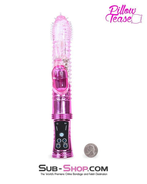 7090E      Multi-Function Nubby Jelly Vibrator with Clit and Anal Stimulator, Rotation and Vibration - LAST CHANCE - Final Closeout! MEGA Deal   , Sub-Shop.com Bondage and Fetish Superstore