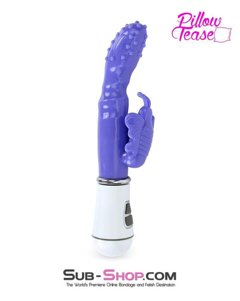 7214S      Nubby 12 Function Waterproof Soft Vibrator with Butterfly Wings Clit Stimulator - LAST CHANCE - Final Closeout! MEGA Deal   , Sub-Shop.com Bondage and Fetish Superstore