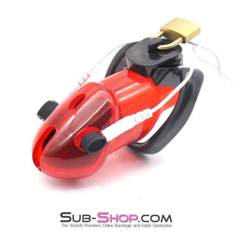 7258AR      Caught Red Handed Electro Sex Locking Chastity Cock Cage Chastity   , Sub-Shop.com Bondage and Fetish Superstore