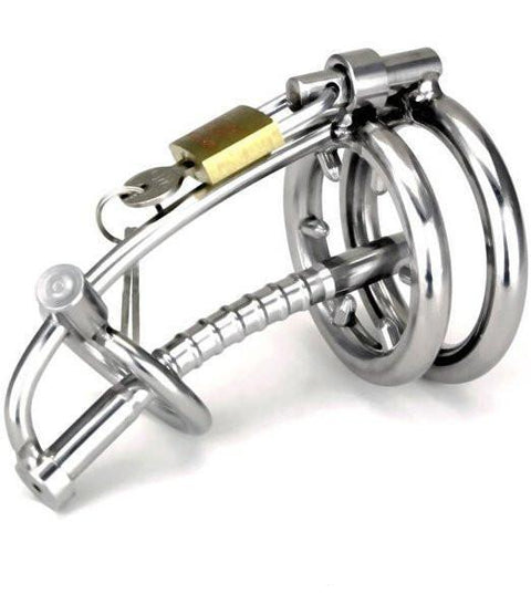 7380AR      Points of Intrigue Locking Penis Plug Chastity with Spiked Penis Cage Chastity   , Sub-Shop.com Bondage and Fetish Superstore