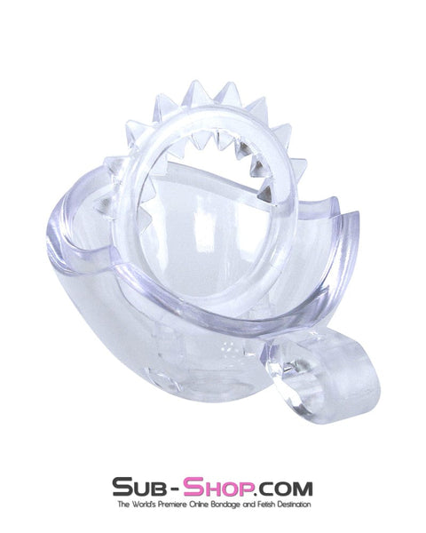 0740M      Small Egg Cock and Balls Chastity Cage with Spiked Anti Pull Off Ball Torture Ring Chastity   , Sub-Shop.com Bondage and Fetish Superstore