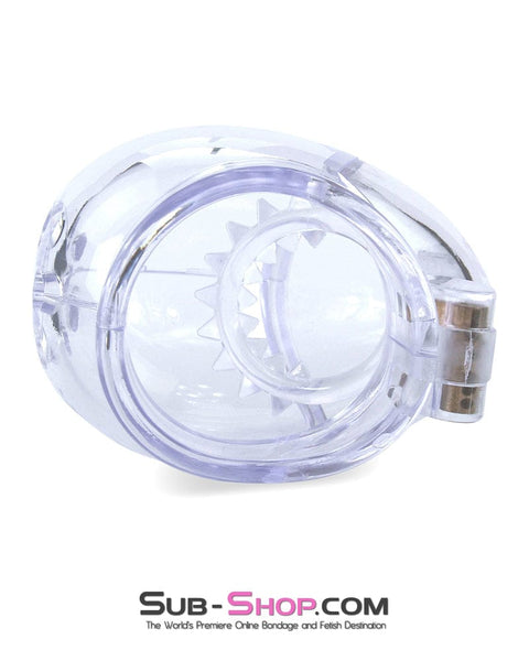 0741M      Medium Egg Cock and Balls Chastity Cage with Spiked Anti Pull Off Ball Torture Ring - MEGA Deal MEGA Deal   , Sub-Shop.com Bondage and Fetish Superstore