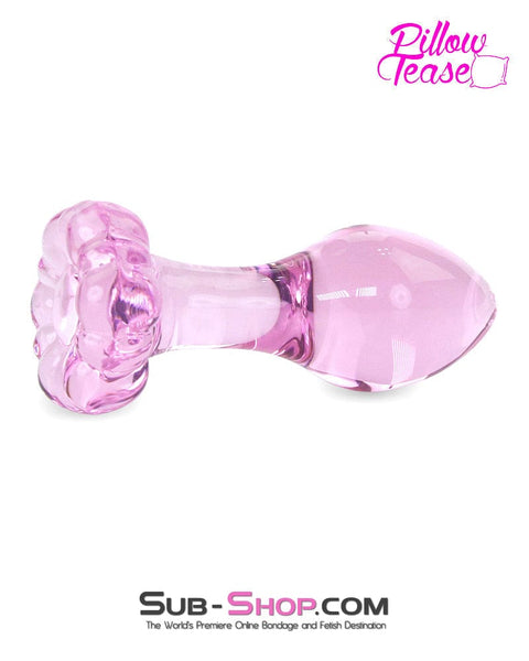 7861M      Flower Power Pink Glass Beginner Butt Plug - LAST CHANCE - Final Closeout! MEGA Deal   , Sub-Shop.com Bondage and Fetish Superstore