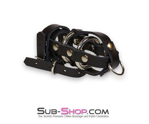 0786A   Deluxe Leather Locking Cock Cage Chastity with Lead Rings Cock Cage   , Sub-Shop.com Bondage and Fetish Superstore