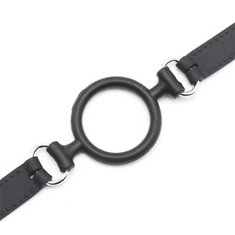 0806M      Locking 2” Wide Black Silicone Comfort Ring Gag Gags   , Sub-Shop.com Bondage and Fetish Superstore