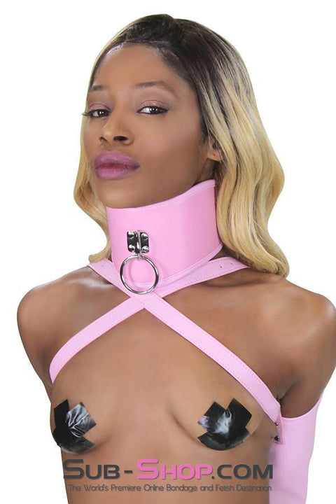 8976DL-SIS      Pink Sissy Pet Posture Collar with Leash Set Sissy   , Sub-Shop.com Bondage and Fetish Superstore