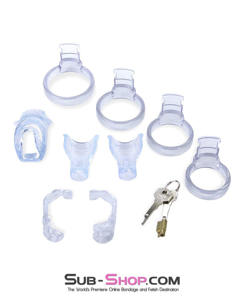 9321M      Long Clear Male Chastity with Optional Prince Albert Insert Chastity   , Sub-Shop.com Bondage and Fetish Superstore