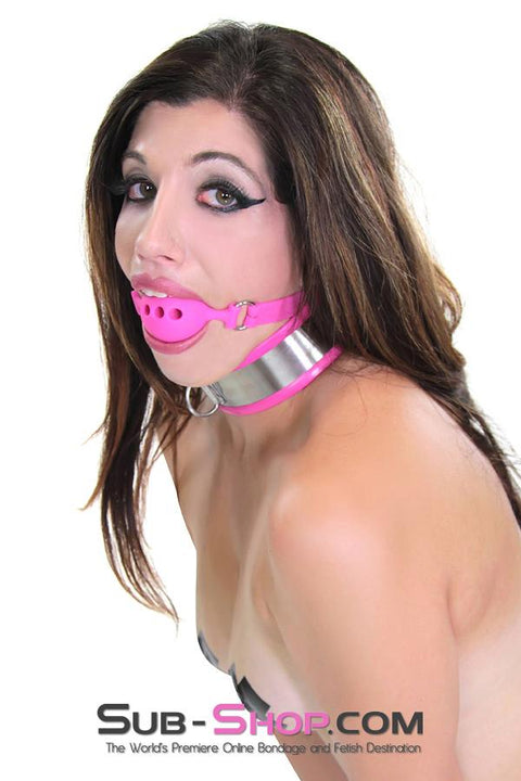 9904M      Pink Silicone Locking Breather Ball Gag, Large Gags   , Sub-Shop.com Bondage and Fetish Superstore