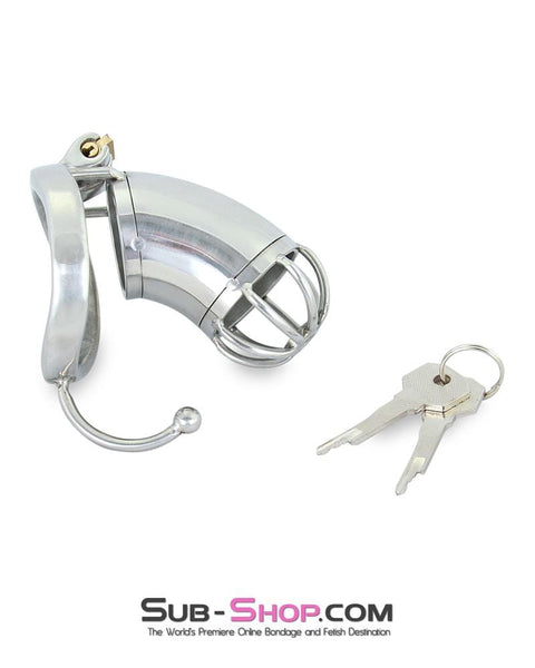 9935RS      High Security Tease and Torment Steel Male Chastity Tube with Ball Separation Rod Chastity   , Sub-Shop.com Bondage and Fetish Superstore