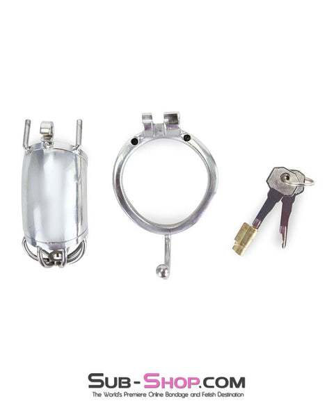 9935RS      High Security Tease and Torment Steel Male Chastity Tube with Ball Separation Rod Chastity   , Sub-Shop.com Bondage and Fetish Superstore