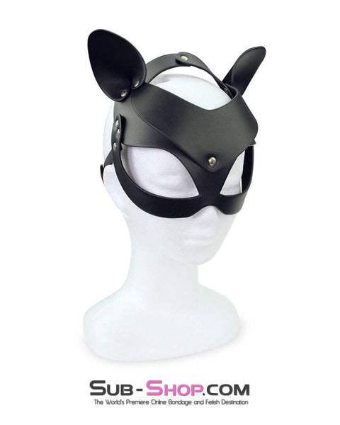 9950M      Leather Cat Woman Mask Blindfold   , Sub-Shop.com Bondage and Fetish Superstore