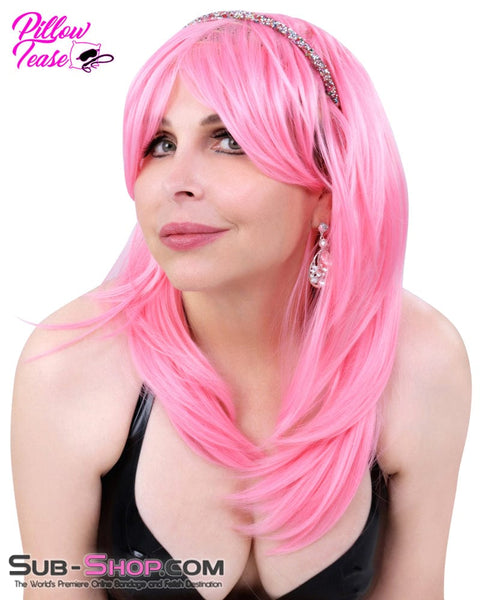 9966AE      Pretty in Pink 24" Long Sexy Roleplay Wig Wig   , Sub-Shop.com Bondage and Fetish Superstore