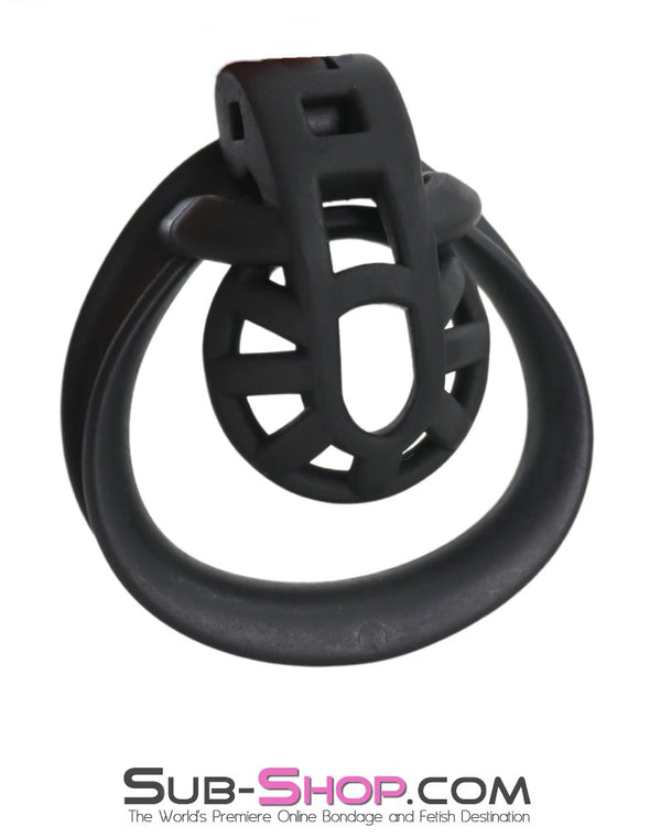 0231M  Micro Black ABS Cage Style Chastity Ultra-Short + Secure