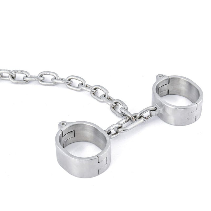 0264M Master’s Choice Locking Stainless Steel Collar & Wrist Restraints Steel Bondage , Sub-Shop.com Bondage and Fetish Superstore