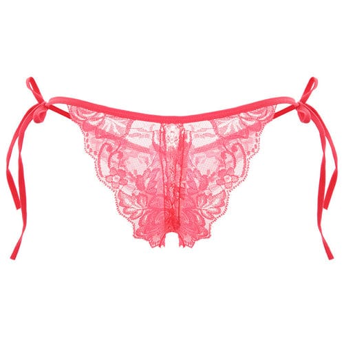 0385M Crotchless Ribbon Tie Side Lace Panties Lingerie , Sub-Shop.com Bondage and Fetish Superstore