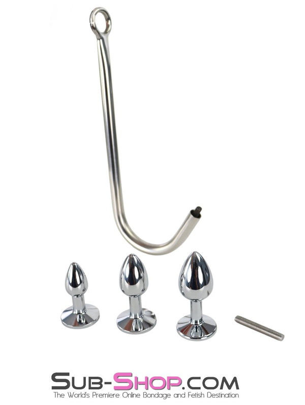0478M  Steel Anal Hook with 3 Interchangeable Plugs