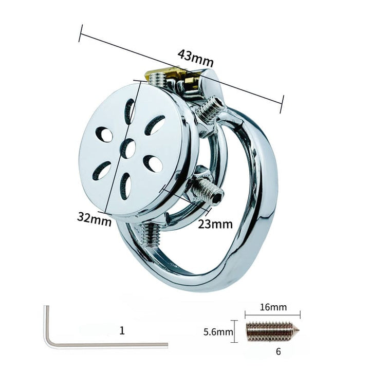 0507M CBT 6 Adjustable Spikes Manhole Cover Steel Chastity Cock Cage Chastity , Sub-Shop.com Bondage and Fetish Superstore
