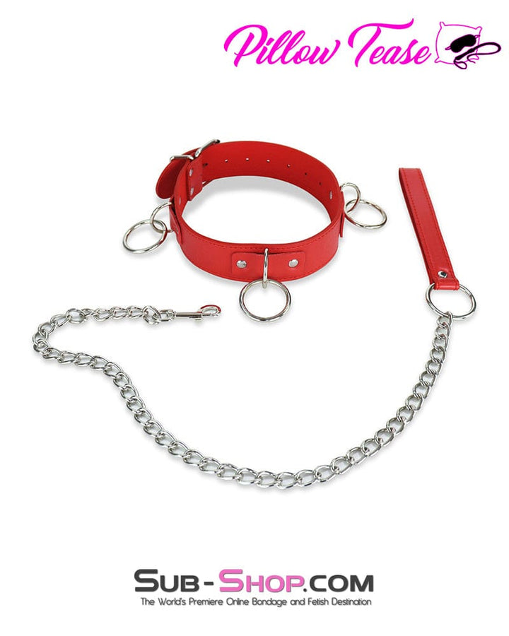 0552DL 3 Ring Bondage Slave Collar Collar , Sub-Shop.com Bondage and Fetish Superstore