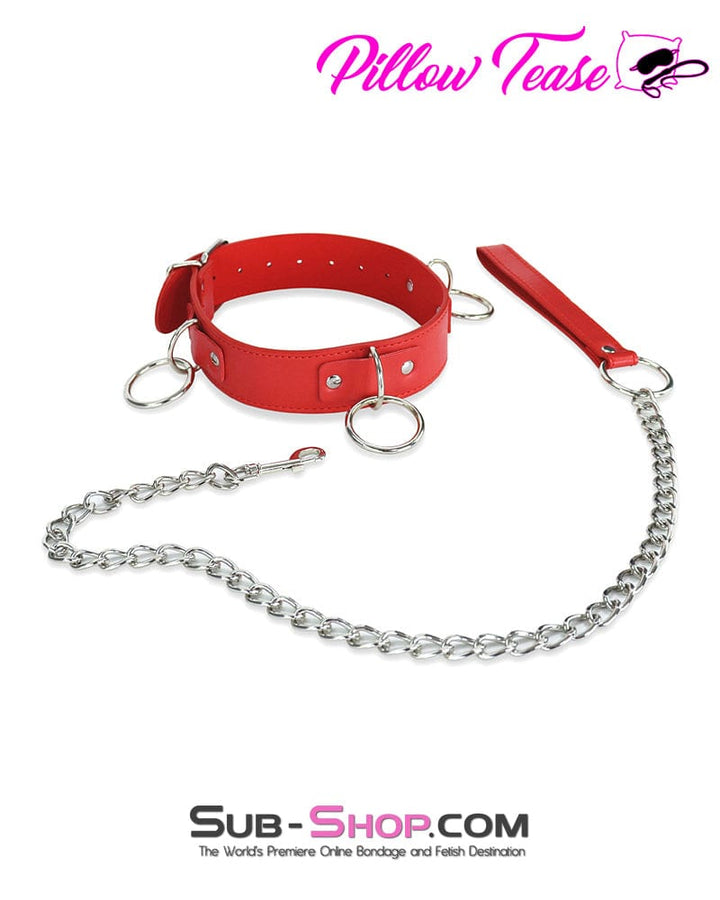0552DL 3 Ring Bondage Slave Collar Collar , Sub-Shop.com Bondage and Fetish Superstore