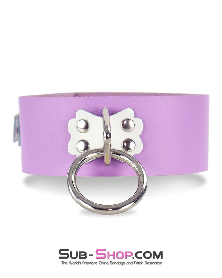 0566A One Upon a Slave Purple Leather Bondage Collar Collar , Sub-Shop.com Bondage and Fetish Superstore