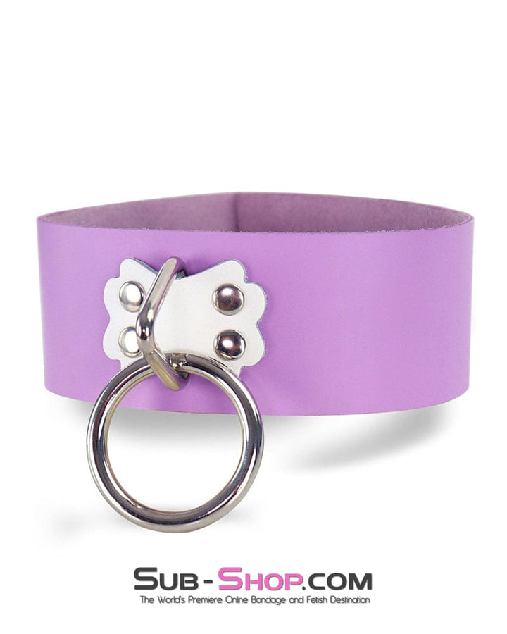 0566A One Upon a Slave Purple Leather Bondage Collar Collar , Sub-Shop.com Bondage and Fetish Superstore