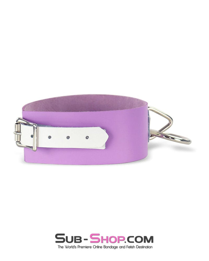 0566A One Upon a Slave Purple Leather Bondage Collar Collar , Sub-Shop.com Bondage and Fetish Superstore
