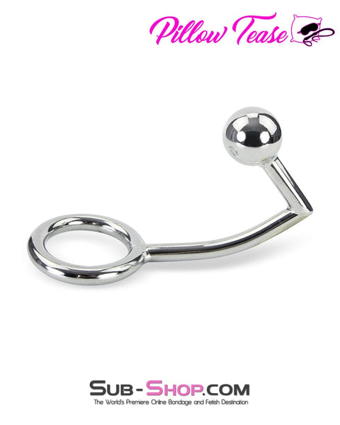 9316DL      2" Steel Cock Ring with Anal Hook Intruder Cock Ring   , Sub-Shop.com Bondage and Fetish Superstore