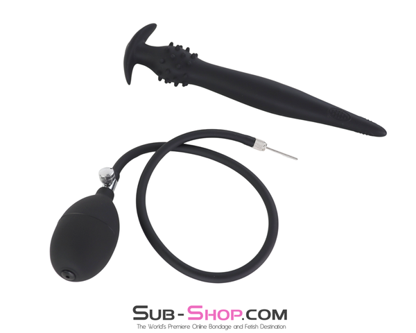 0580AE  Long Inflatable Anal Plug - Latex Anal Expander with Bulb Pump