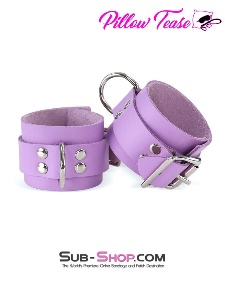 0599A      Purple Passion Leather Bondage Wrist Cuffs Cuffs   , Sub-Shop.com Bondage and Fetish Superstore
