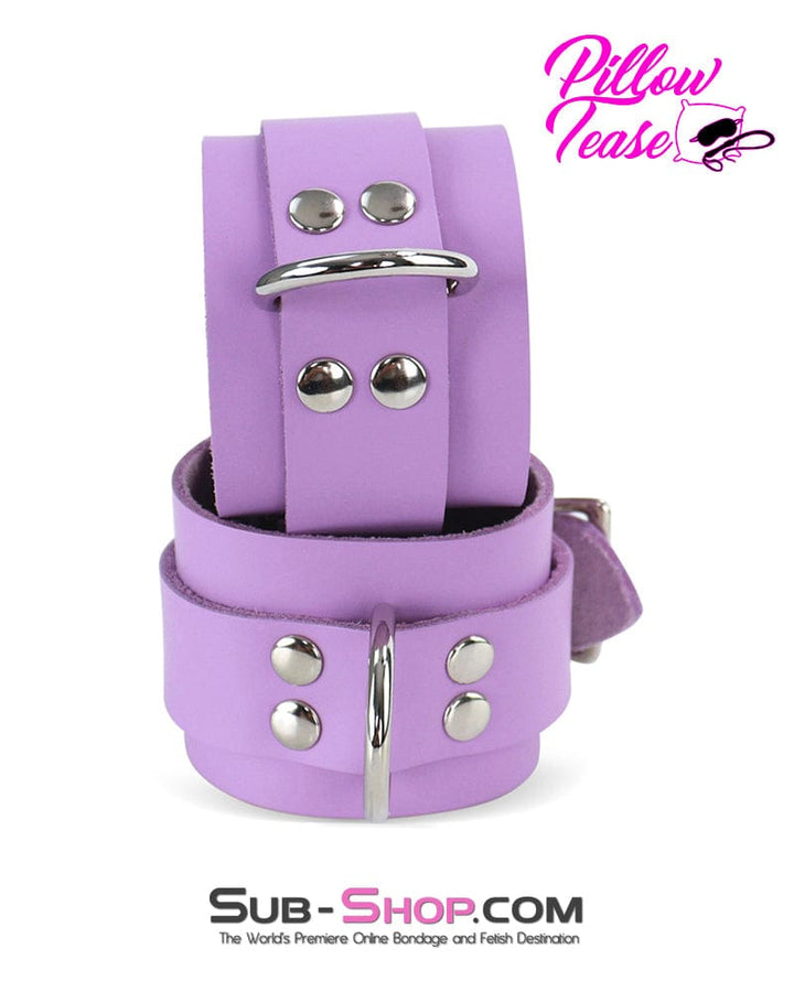 0599A      Purple Passion Leather Bondage Wrist Cuffs Cuffs   , Sub-Shop.com Bondage and Fetish Superstore