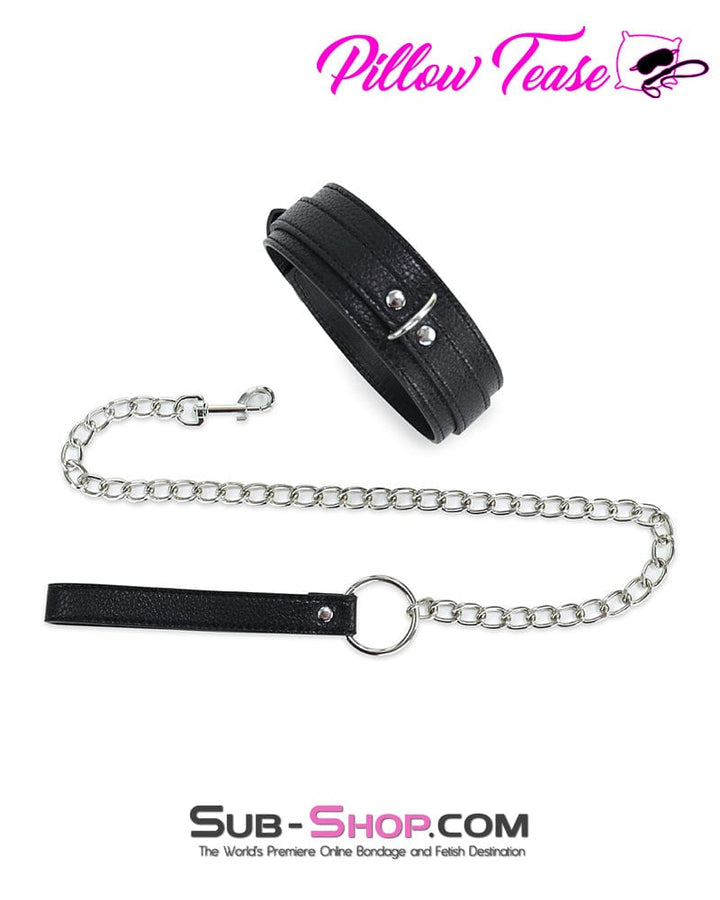 0639DL      Yes Sir Bondage Fantasy Collar with Leash Set Collar   , Sub-Shop.com Bondage and Fetish Superstore
