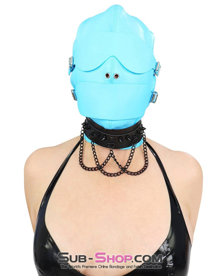 0720M      Gothic Spiked Collar with Cascading Black Chains Collar   , Sub-Shop.com Bondage and Fetish Superstore