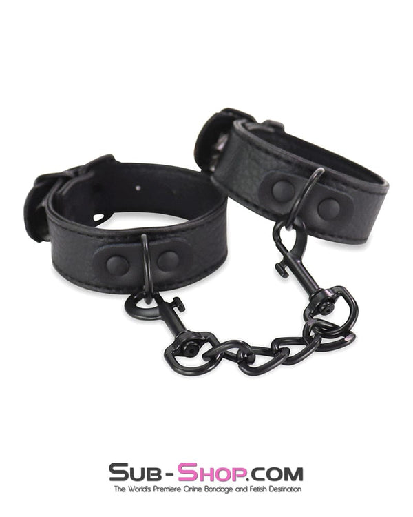 0744DL      Soft Slim Wrist Bands with Black Hardware and Chain Cuffs   , Sub-Shop.com Bondage and Fetish Superstore