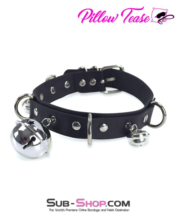 0813DL      Slave Pet Belled Black Bondage Collar Collar   , Sub-Shop.com Bondage and Fetish Superstore