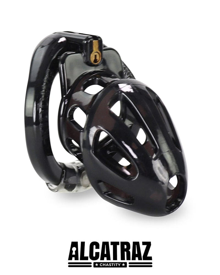0862AR Man Whore Locking Black Chastity Cock Cage, Medium Base Ring Chastity , Sub-Shop.com Bondage and Fetish Superstore