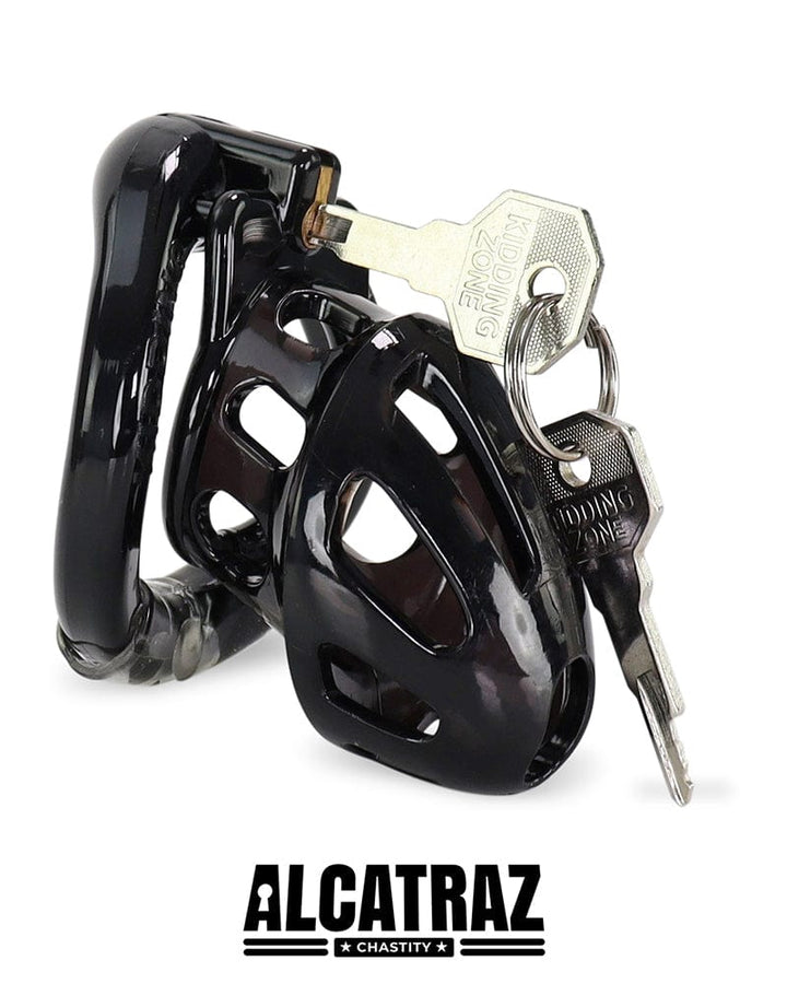 0862AR Man Whore Locking Black Chastity Cock Cage, Medium Base Ring Chastity , Sub-Shop.com Bondage and Fetish Superstore