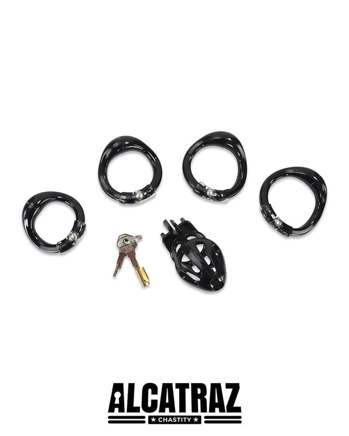 0862AR Man Whore Locking Black Chastity Cock Cage, Medium Base Ring Chastity , Sub-Shop.com Bondage and Fetish Superstore