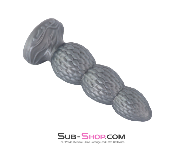 Dragon texture silicone plug laying flat fantasy dilator design