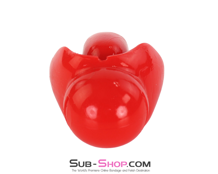 front opening of red mouth block gag for strict immobilization