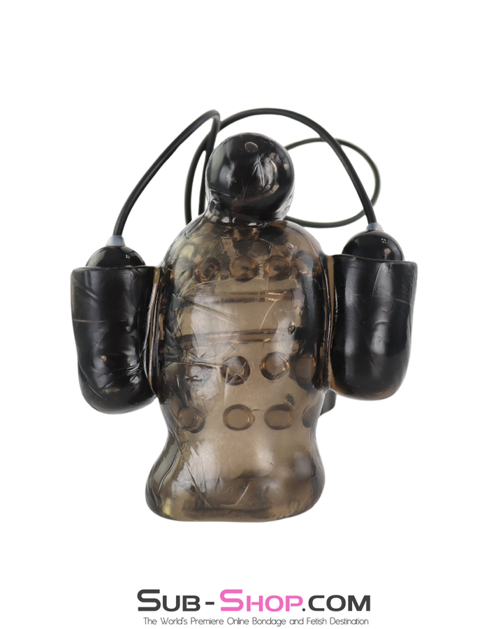 glans grip vibrator sleeve penis head trainer with triple bullet vibrators textured tpr sleeve bdsm male toy