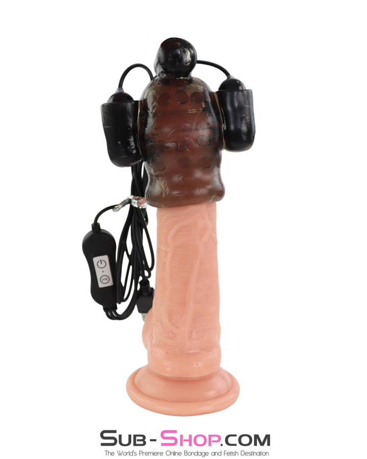 penis head training vibrator sleeve on dildo model glans grip vibrating sleeve triple bullets sex toy for men