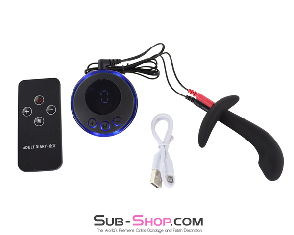 electric shock prostate trainer e-stim anal plug with digital controller and remote set