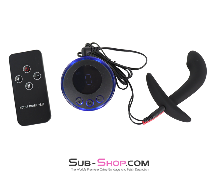 electric prostate trainer kit with silicone anal plug and digital e-stim controller