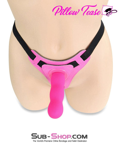 1413DL      Pink Power Play Strap On Dildo Harness with Silicone Ripple Dildo Strap-On Harness   , Sub-Shop.com Bondage and Fetish Superstore