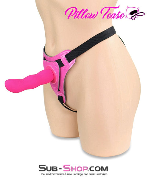 1413DL      Pink Power Play Strap On Dildo Harness with Silicone Ripple Dildo Strap-On Harness   , Sub-Shop.com Bondage and Fetish Superstore