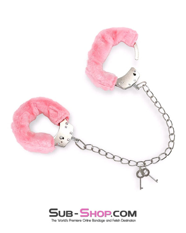 1419DL Pink Furry Fantasy Beginner Bondage Ankle Cuffs Handcuffs , Sub-Shop.com Bondage and Fetish Superstore