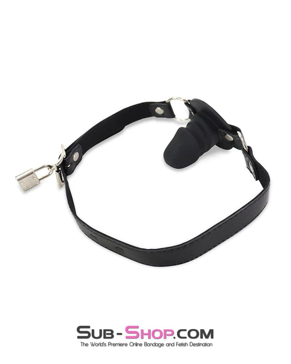 1521DL-2"      Black Silicone Penis Gag on O-Rings Straps, 2" Gag Gags   , Sub-Shop.com Bondage and Fetish Superstore