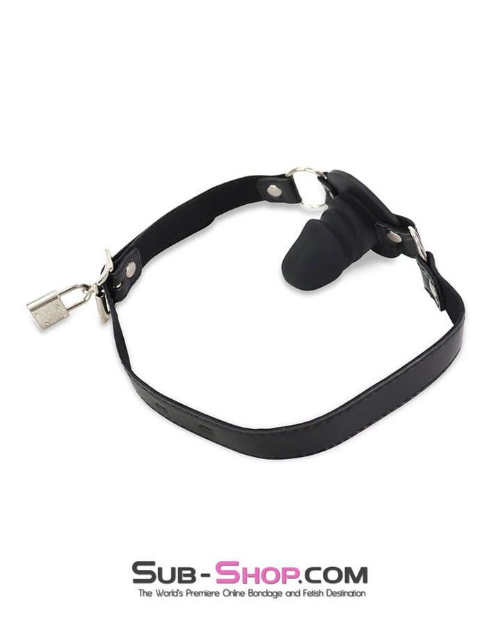 1521DL-2"      Black Silicone Penis Gag on O-Rings Straps, 2" Gag Gags   , Sub-Shop.com Bondage and Fetish Superstore