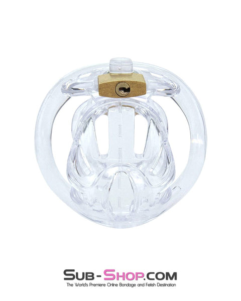 1535AR      Short Jailhouse Cock Clear Locking Male Chastity Cage Chastity   , Sub-Shop.com Bondage and Fetish Superstore