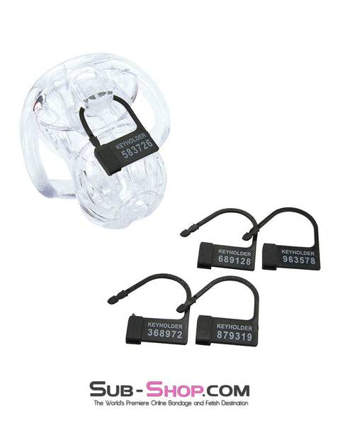 1535AR      Short Jailhouse Cock Clear Locking Male Chastity Cage Chastity   , Sub-Shop.com Bondage and Fetish Superstore